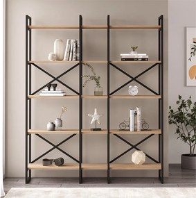 Βιβλιοθήκη Dusan Megapap χρώμα sepet oak 143,5x30x175εκ.