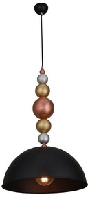 Φωτιστικό Οροφής Κρεμαστό HL-046RS-1P 77-2743 Mona Black Homelighting Metal,Wood