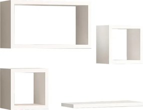 Ραφιέρα Babine pakoworld μελαμίνη σε λευκή απόχρωση 84x15x44εκ