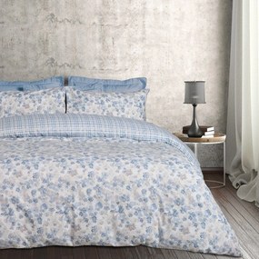 Σεντόνια Happy Flannel 9637 (Σετ 3τμχ) Blue-Taupe Das Home Single 170x260cm 100% Βαμβακερή Φανέλα