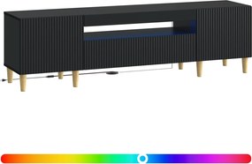 vidaXL Ντουλάπα LED Τηλεόρασης ARNHEM 153 x 35 x 43 εκ Μαύρο