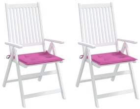 Μαξιλάρια Καρέκλας Κήπου 2 τεμ. Ροζ 40x40x3 εκ. Υφασμάτινα - Ροζ