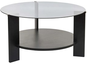 Τραπέζι Σαλονιού Clara 668NRD1110 75x75x40cm Wood Black-Fume