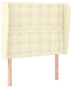 vidaXL Κεφαλάρι με Πτερύγια Κρεμ 103x23x118/128 εκ. Συνθετικό Δέρμα