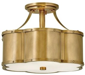Πλαφονιέρα Φωτιστικό Οροφής 2xE27 60W IP20 Chance Elstead QN-CHANCE-SF-S-HB Ορείχαλκος