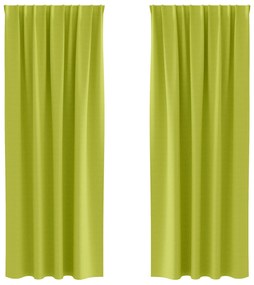 vidaXL Κουρτίνες με κουρτίνες 2 pcs Λαχανί 225 x 140 εκ. Πολυεστέρας