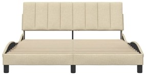 vidaXL Σκελετός Κρεβατιού Χωρίς Στρώμα Κρεμ 160x200 εκ. Υφασμάτινο
