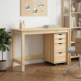 vidaXL Σετ Γραφείου και Κινητού Ντουλαπιού MOSS 2 pcs Καφέ