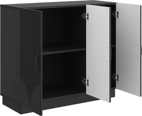 vidaXL Πλαϊνό γραφείο Μαύρο 89 x 34,5 x 77 εκ. Επεξεργασμένο Ξύλο