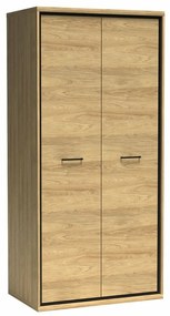 Ντουλάπα Stanton F125, Ανοιχτό χρώμα ξύλου, 197x92x59cm, 77 kg, Πόρτες ντουλάπας: Με μεντεσέδες, Αριθμός ραφιών: 4, Αριθμός ραφιών: 4 | Epipla1.gr