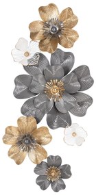 WALL DECOR  METAL IN WHITE-GREY-GOLD 51x7,5x120cm.