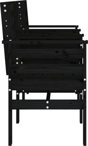 vidaXL Πάγκος Κήπου με Τραπέζι Διθέσιος Μαύρο Μασίφ Πεύκο