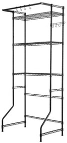 VEVOR Over Washer and Dryer Storage Shelf Single Row 3 Tiers Washer Rack Black
