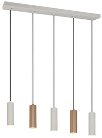 Φωτιστικό Οροφής - Ράγα Soka 367700565 5xGU10 10W 85x9x150cm Warm Grey Trio Lighting