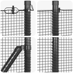 vidaXL Στύλος Περιφράξεων Γκρι 10 x 1,5 μ (πλέγμα 25 x 25 mm) Ατσάλι