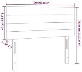 Κεφαλάρι Κρεβατιού Σκούρο Γκρι 100x5x78/88 εκ. Υφασμάτινο (US) - Γκρι