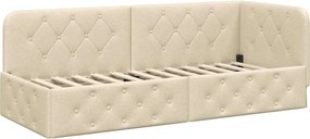 vidaXL Κρεβάτι Γωνίας Κρεμ 80 x 200 cm ύφασμα