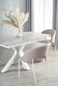 VIVALDI extension table white marble, leg white DIOMMI V-CH-VIVALDI-ST