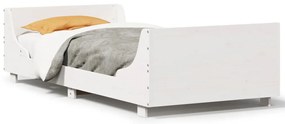vidaXL Σκελετός Κρεβ. Χωρίς Στρώμα Λευκό 75x190 εκ Μασίφ Πεύκο