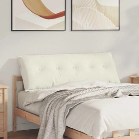 vidaXL Μαξιλάρι Πλάτης Κρεμ 140 x 50 cm Υφασμάτινο Κορντουρά