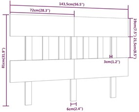 Κεφαλάρι Κρεβατιού 143,5x3x81 εκ. από Μασίφ Ξύλο Πεύκου - Καφέ