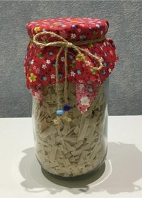 Σετ υφασμάτινων καλυμμάτων καπακιών βάζων με κορδόνι δέσιμου και χάντρες Λευκό