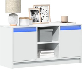 vidaXL Έπιπλο Τηλεόρασης με LED Λευκό 100x34x50 εκ. από Επεξ. Ξύλο