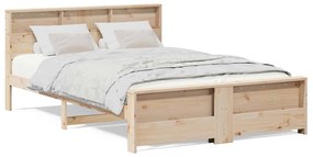 vidaXL Σκελετός Κρεβατιού Καφέ 140 x 200 cm Μασίφ ξύλο πεύκου