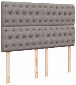 Κρεβάτι Boxspring με Στρώμα Taupe 160x200 εκ. Υφασμάτινο - Μπεζ-Γκρι