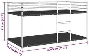 Κουκέτα χωρίς στρώμα Μαύρο 107x203 cm Ατσάλι - Μαύρο