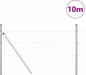 vidaXL Στύλος Περιφράξεων Ασημί 10 x 0,4 m (36 mm πλέγμα) Ατσάλι