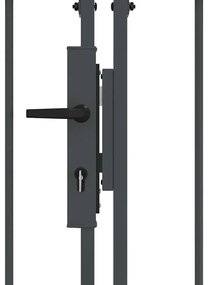 vidaXL Πύλη Κήπου με Καμπύλη Κορυφή Γκρι 500 x 100 cm Ατσάλι