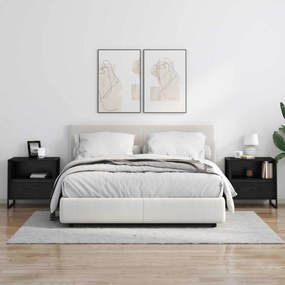 vidaXL Κομοδίνο 2 τεμ. Μαύρη Οξυά 50 x 39,5 x 50 εκ.