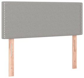 vidaXL Κρεβάτι Boxspring με Στρώμα &amp; LED Αν.Γκρι 100x200 εκ Υφασμάτινο