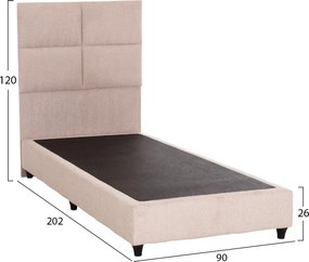 ΚΡΕΒΑΤΙ ΜΟΝΟ MILO HM652.32 ΜΠΕΖ TEDDY ΥΦΑΣΜΑ ΓΙΑ ΣΤΡΩΜΑ 90x200εκ