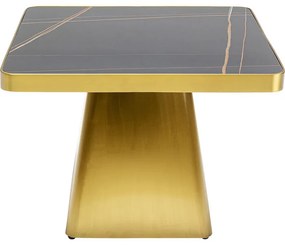 Τραπέζι Μέσης  Miler Χρυσό  60x60x46εκ - Μαύρο