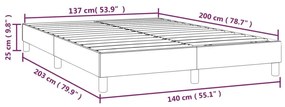 Πλαίσιο Κρεβατιού Boxspring Ροζ 140x200 εκ. Βελούδινο - Ροζ