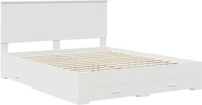 vidaXL Σκελετός Κρεβατιού Λευκό 160 x 200 cm Επεξεργασμένο ξύλο