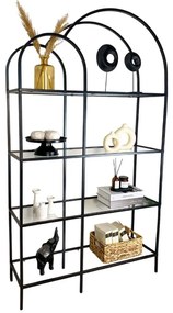 Ραφιέρα Δαπέδου Twin 706CLN1503 100x30x175cm Black-Clear