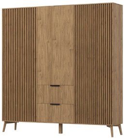 Ντουλάπα Τρίφυλλη Natsi 162723909 185x60x192cm Oak Τρίφυλλη