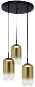 Φωτιστικό Οροφής 23231 Φ38x220cm Led 1950lm 12W 3000K Black-Gold