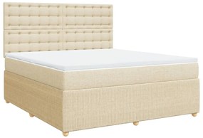 vidaXL Κρεβάτι Boxspring με Στρώμα Κρεμ 180x200 εκ. Υφασμάτινο