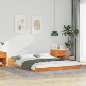 vidaXL Σκελετός Κρεβατιού Καφέ κεριού 160 x 220 cm Μασίφ ξύλο πεύκου