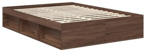 vidaXL Σκελετός Κρεβατιού Καφέ δρυς 140 x 200 cm Στερεά ξυλεία πεύκου