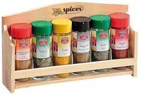 Ράφι μπαχαρικών Kesper 13055, 6 βάζα, 110 ml, FSC πεύκο, καφέ