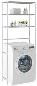 vidaXL Ραφιέρα 3 Επιπέδων για Πλυντήριο Ασημί 69 x 28 x 169 εκ.