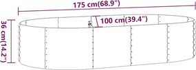 vidaXL Ζαρντινιέρα Ανθρακί 175x100x36εκ Γαλβανισμένος χάλυβας