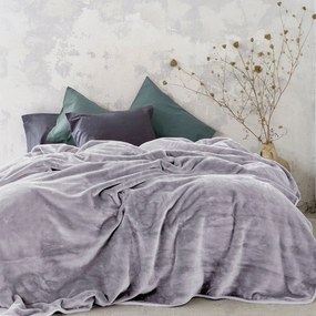 Κουβέρτα Βελουτέ Μονή (160x220) Nima Bed Linen Coperta Smoky Lilac