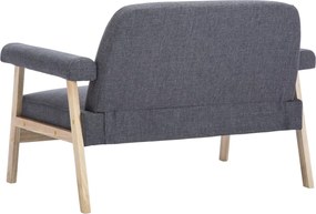 vidaXL Καναπές Διθέσιος Σκούρο Γκρι Υφασμάτινος
