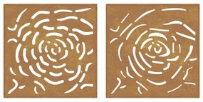 vidaXL Διακοσμητικά Κήπου Τριαντάφυλλα 2 τεμ. 55x55 εκ. Ατσάλι Corten